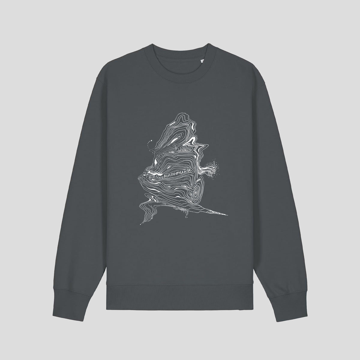 ionnalee illustrated MOUTH OF A RIVER sweatshirt - ASH