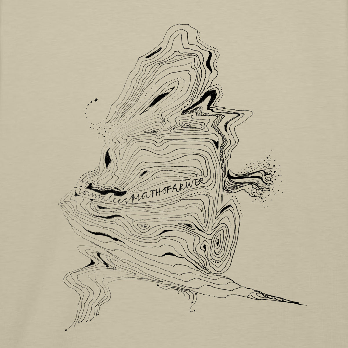 ionnalee illustrated MOUTH OF A RIVER tee - SAND