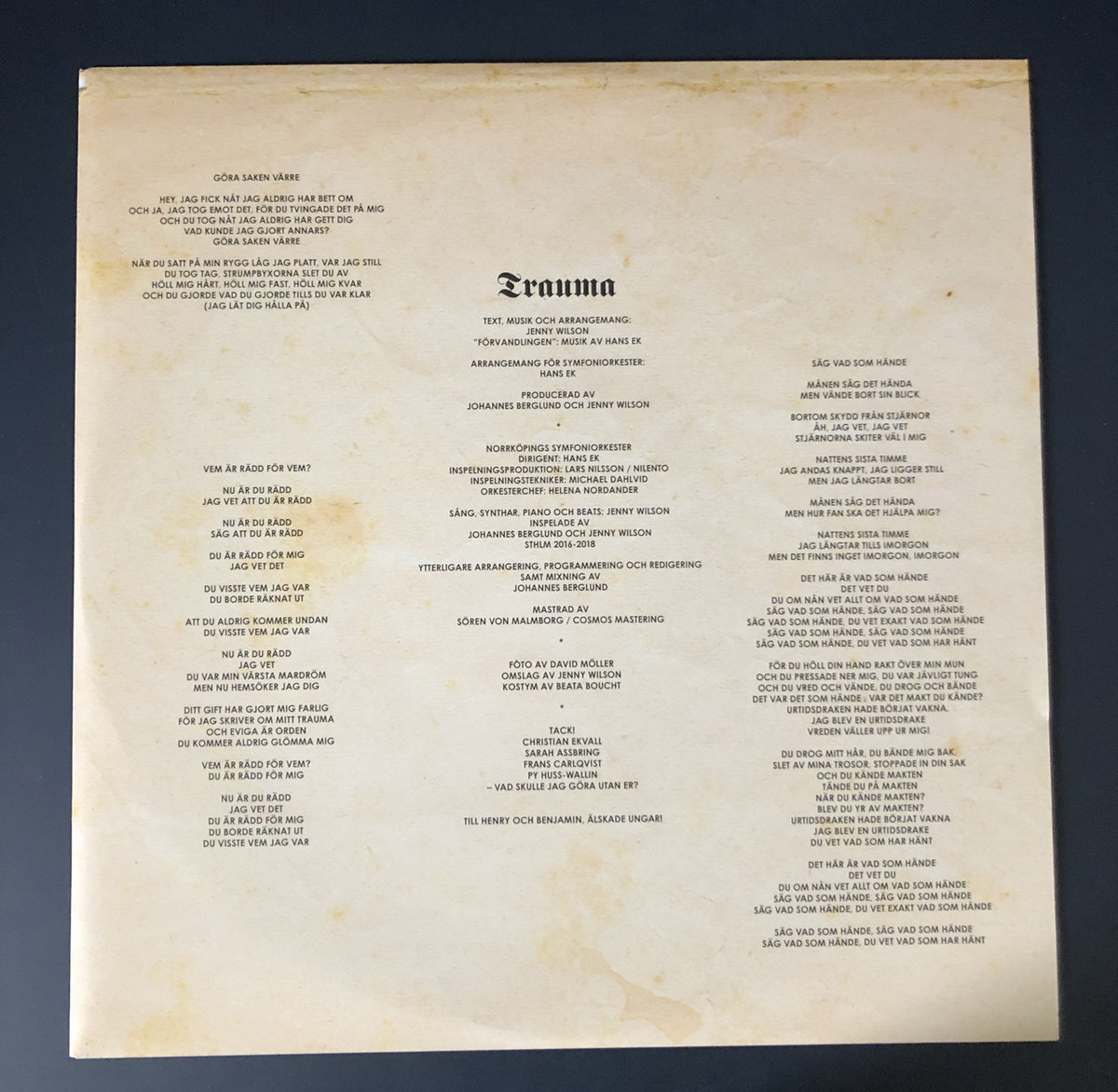 Jenny Wilson - TRAUMA - vinyl