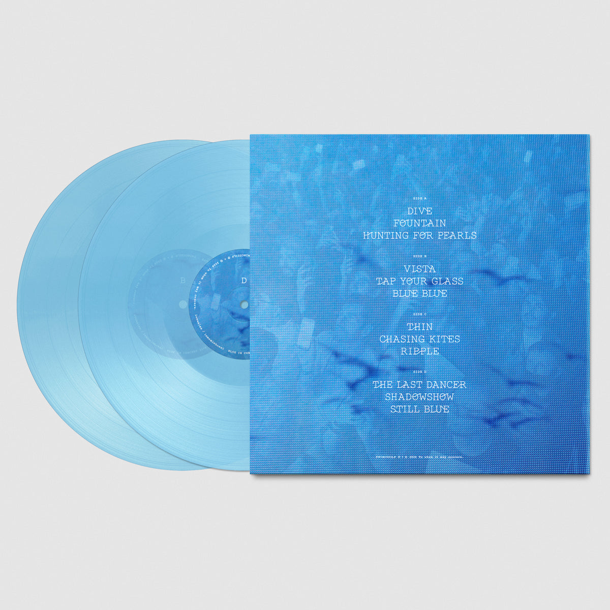 Double LP vinyl “Blue in Concert” by ionnalee and iamamiwhoami Back with track list.
