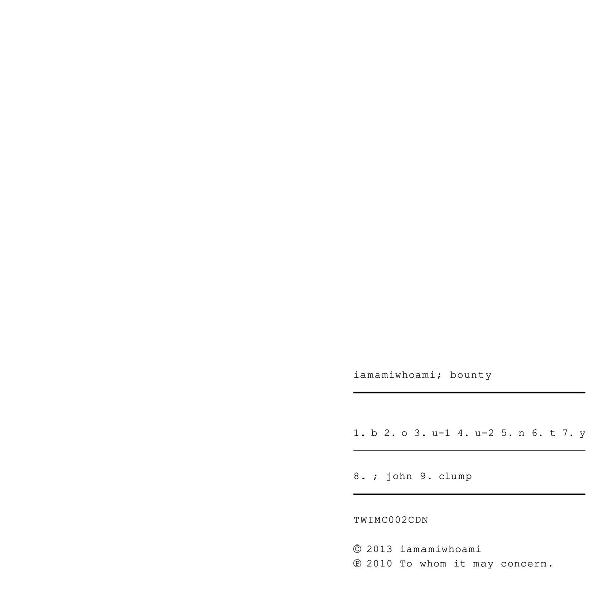 iamamiwhoami - bounty (download)